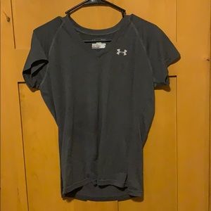Gray under armor semi fitted small heat gear shirt